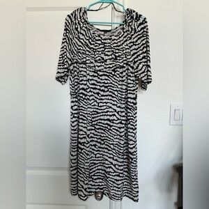 Tiana B. Black and White Patterned Women's Dress